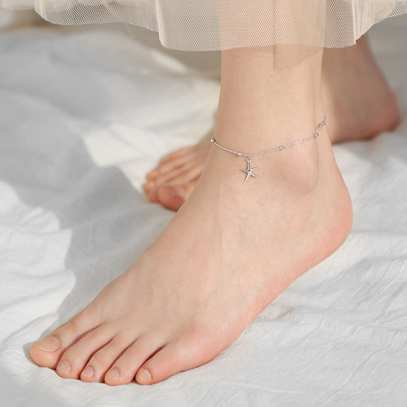 Starfish 925 Sterling Silver Anklet