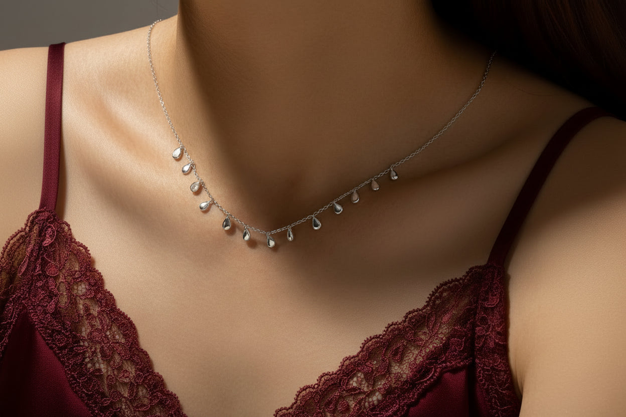 Raindrop 925 Sterling Silver Necklace