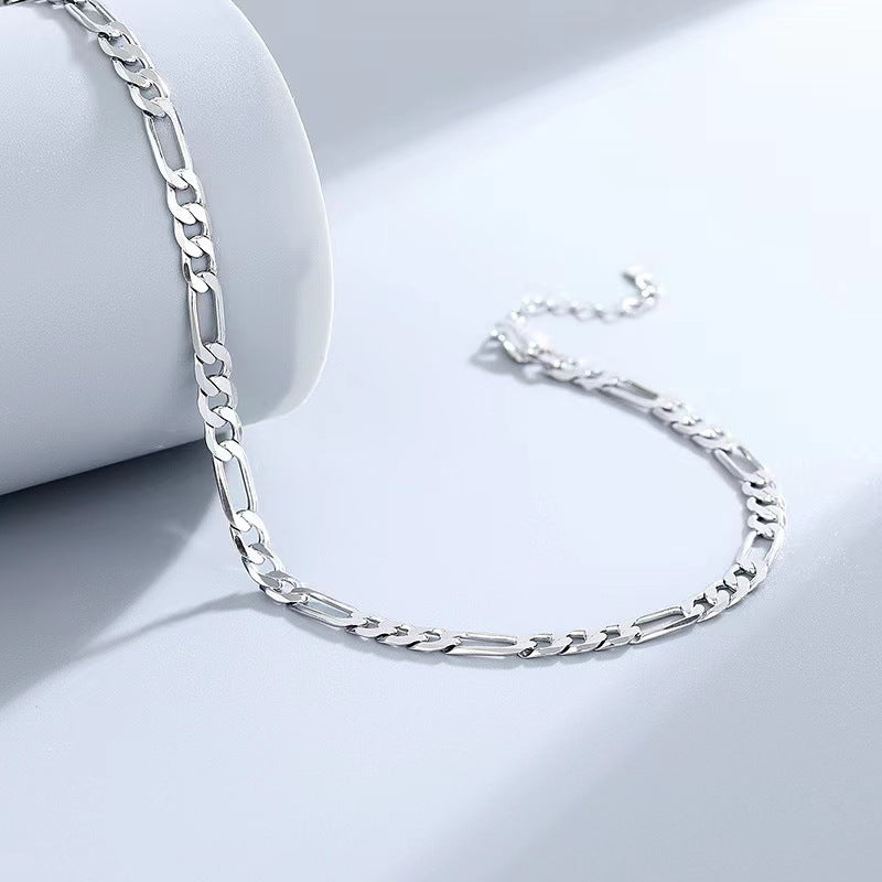 Figaro 925 Sterling Silver Anklet