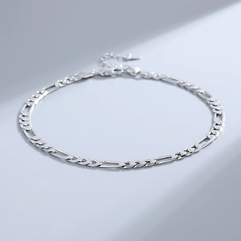 Figaro 925 Sterling Silver Anklet