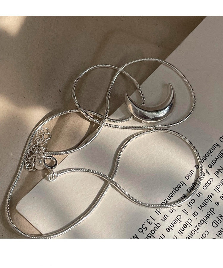 Crescent 925 Sterling Silver Necklace