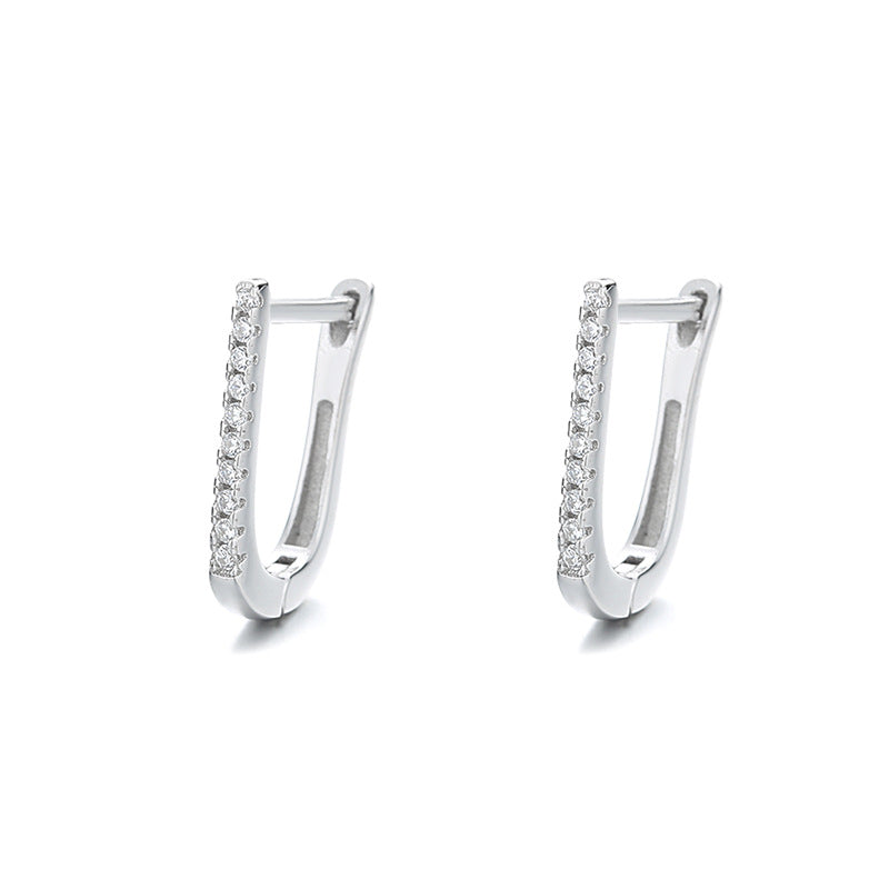 U-shaped 925 Sterling Silver Earrings