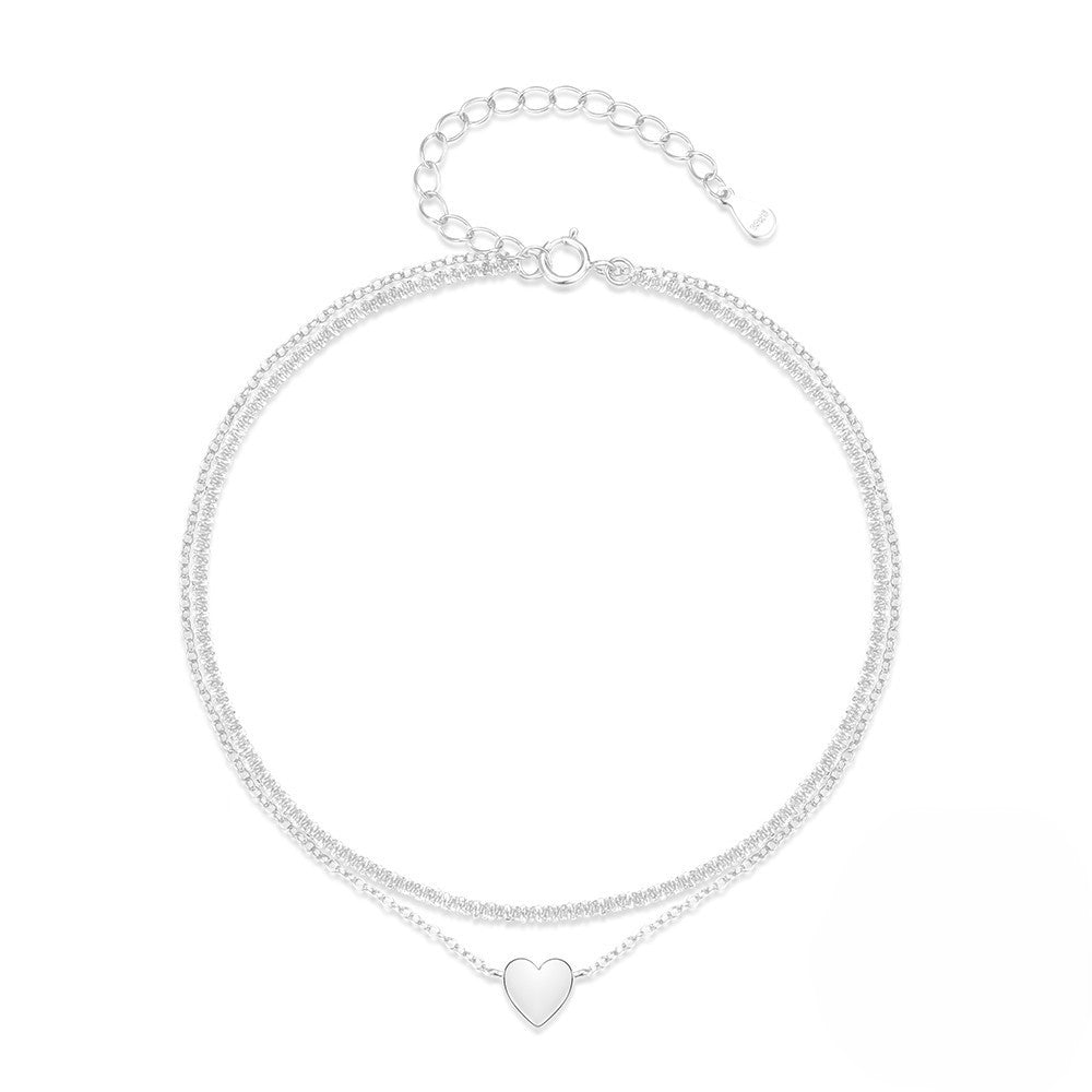 Double Layer 925 Sterling Silver Anklet