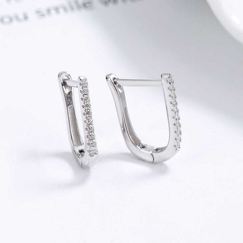 U-shaped 925 Sterling Silver Earrings