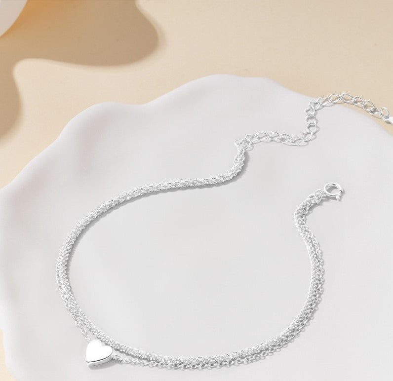 Double Layer 925 Sterling Silver Anklet