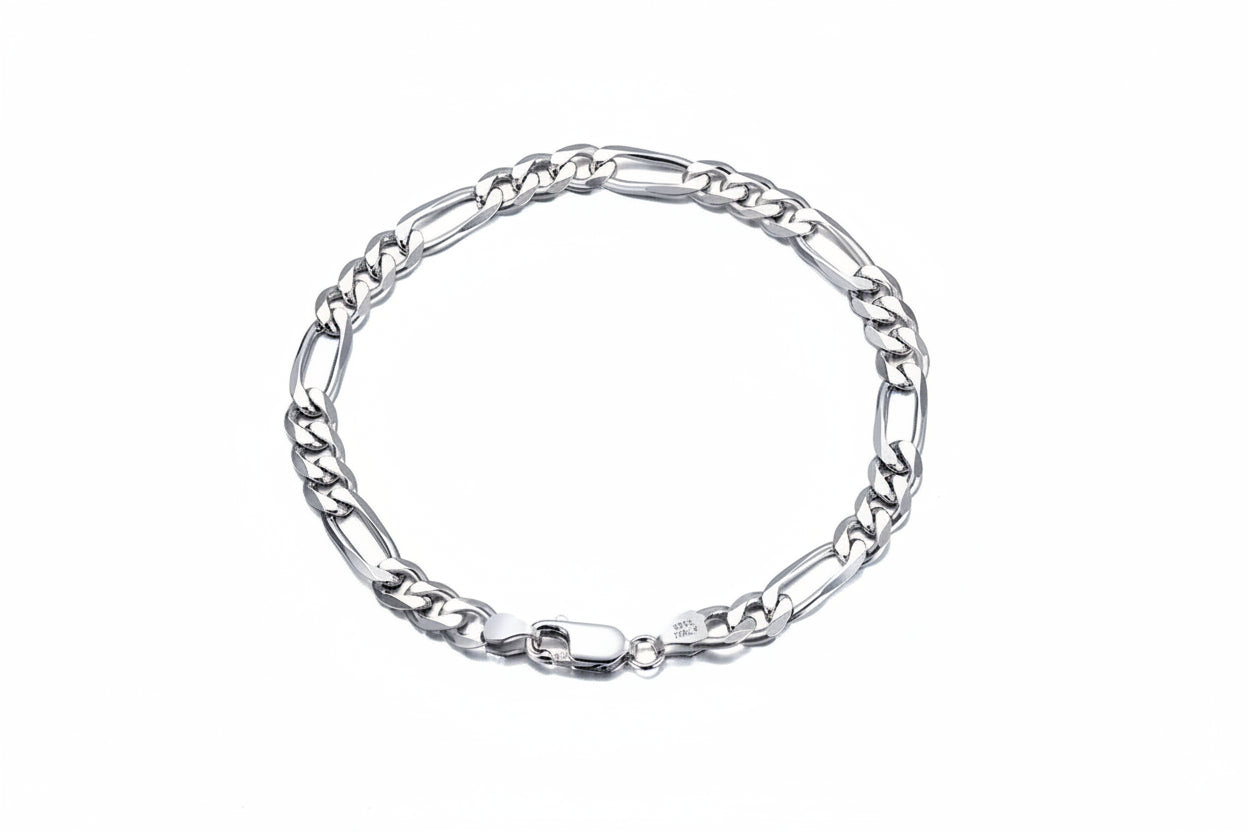 Figaro 925 Sterling Silver Bracelet