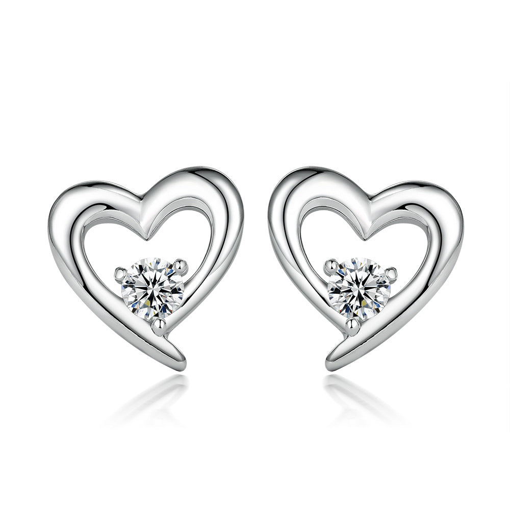 Heart 925 Sterling Silver Stud Earrings