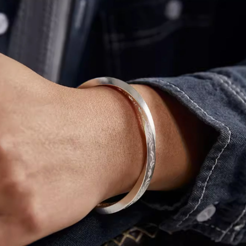 Viking Mobius Strip Fine Silver Bracelet