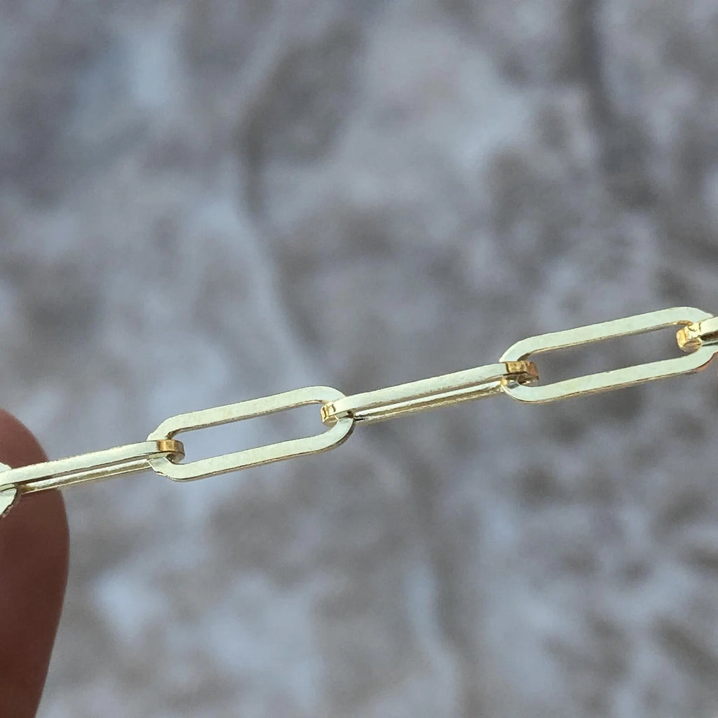 14K Gold-plated 925 Silver Paperclip Bracelet